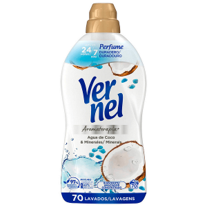Омекотител Vernel Aromaterapia Aqua de Coco концентрат, 1.260 л, 70 пранета Омекотител Vernel Aromaterapia Aqua de Coco концентрат, 1.260 л, 70 пранета