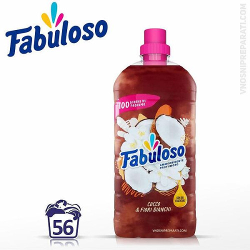 Fabuloso profumoso Cocco e Fiori Bianchi омекотител 56 пр Fabuloso profumoso Cocco e Fiori Bianchi омекотител 56 пр