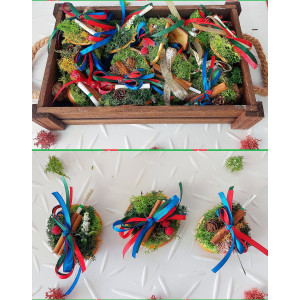 Комплект от 15 коледни късмета с еленски мъх