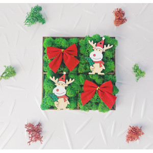 Коледна декорация с еленски мъх