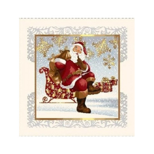 Коледна калъфка - Дядо Коледа с Шейна със златен кант Коледна калъфка - Дядо Коледа с Шейна със златен кант