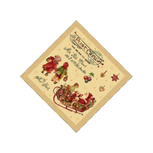 Коледна салфетка Дядо Коледа и деца картичка