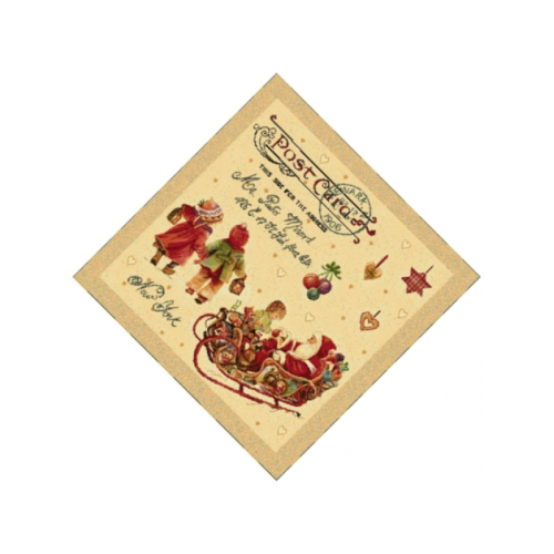 Коледна салфетка Дядо Коледа и деца картичка