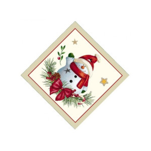 Коледна салфетка с Коледен снежен човек