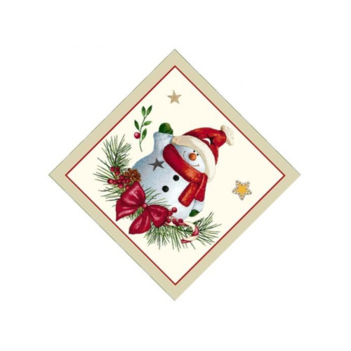 Коледна салфетка с Коледен снежен човек