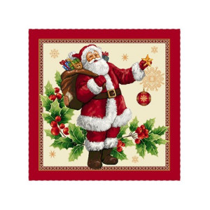 Коледна калъфка - Дядо коледа червен кант
