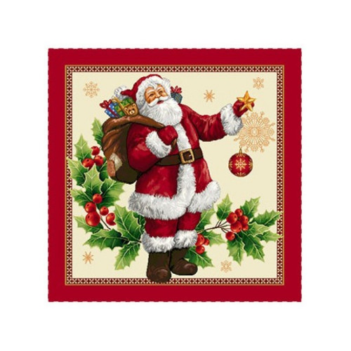 Коледна калъфка - Дядо коледа чарвен кант Коледна калъфка - Дядо коледа чарвен кант