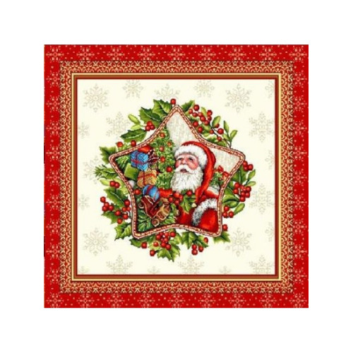 Коледна калъфка - Дядо Коледа и коледна звезда Коледна калъфка - Дядо Коледа и коледна звезда