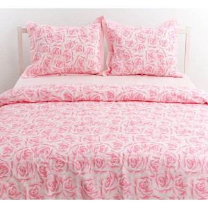 Ленен двоен спален комплект "РОЗОВА РОМАНТИКА" Ленен двоен спален комплект "РОЗОВА РОМАНТИКА"