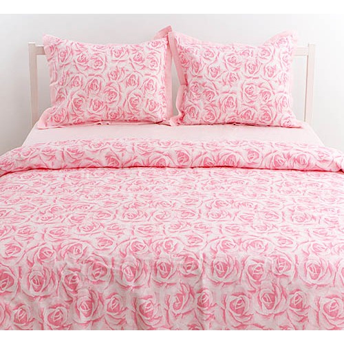 Ленен двоен спален комплект "РОЗОВА РОМАНТИКА"
