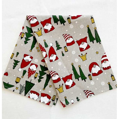 Ленена кухненска кърпа коледни гномчета Ленена кухненска кърпа коледни гномчета