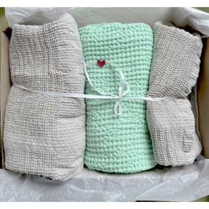 Комплект ТРИО Ленени Кърпи за Баня и СПА Комплект ТРИО Ленени Кърпи за Баня и СПА