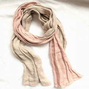 Ленен плътен шал 100% омекотен лен РОЗОВА ПУДРА Ленен плътен шал 100% омекотен лен РОЗОВА ПУДРА