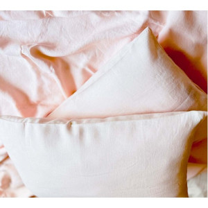 Ленена калъфка за възглавница 100% омекотен естествен лен - МЕКО РОЗОВО