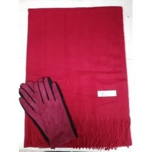 Зимен кашмирен шал едноцветен с ръкавици