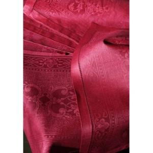 Сет луксозни ленени подложки за хранене червено 6бр.