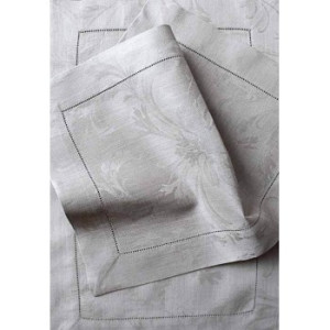 Сет луксозни ленени подложки за хранене сиво 6бр.