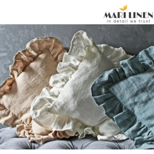 Декоративната калъфка за възглавница лен с къдри Декоративната калъфка за възглавница лен с къдри