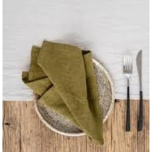 Ленени салфетки, олив 4 бр.