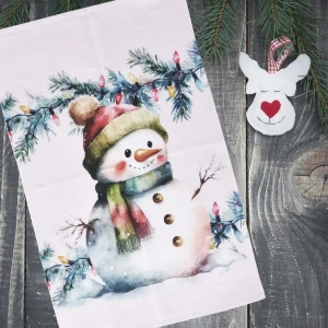 Коледна хавлиена кърпа снежен човек