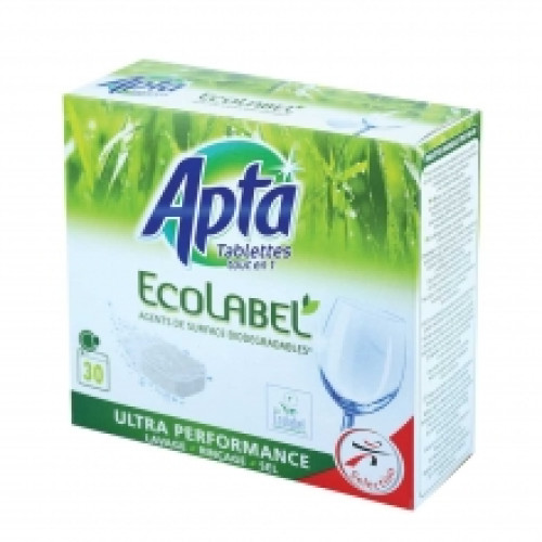 АПТА ЕКО таблетки 3 в 1 за съдомиялна машина х 30 бр. АПТА ЕКО таблетки 3 в 1 за съдомиялна машина х 30 бр.