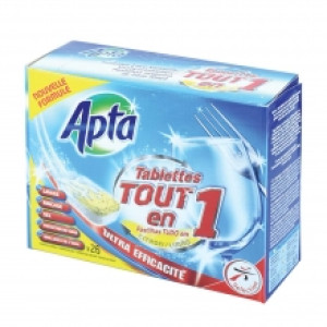 АПТА таблетки Всичко в 1 за съдомиялна машина с аромат на лимон х 26 бр.