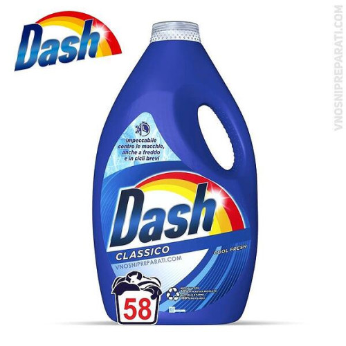 Препарат за пране DASH Classico 58 пр Препарат за пране DASH Classico 58 пр