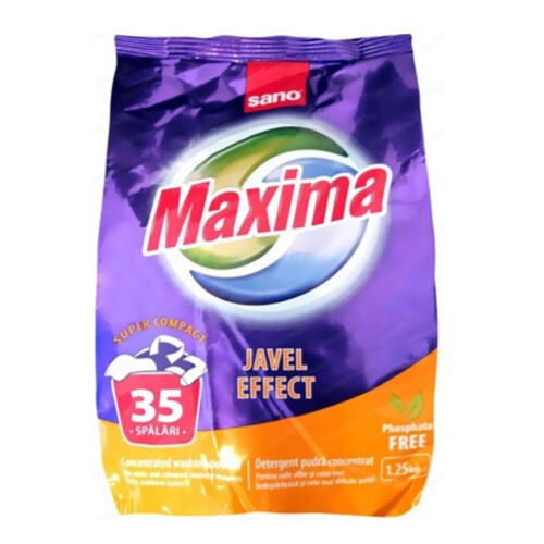 ПРАХ ЗА ПРАНЕ SANO MAXIMA JAVEL EFFECT 35 ПРАНЕТА 1,250кг. ПРАХ ЗА ПРАНЕ SANO MAXIMA JAVEL EFFECT 35 ПРАНЕТА 1,250кг.