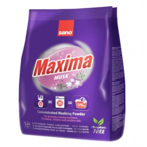 ПРАХ ЗА ПРАНЕ SANO MAXIMA MUSK - 35 ПРАНЕТА 1,250кг.