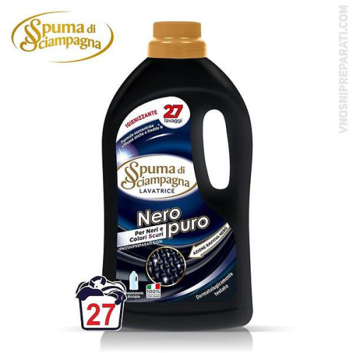 Течен перилен препарат Spuma Nero, 1,215 л, 27 пранета Течен перилен препарат Spuma Nero, 1,215 л, 27 пранета