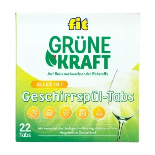 Биоразградими таблетки за миялна машина All in 1 Grune Kraft, 22 бр