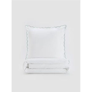 Памучен спален комплект от перкал с детайли от бродерия Памучен спален комплект от перкал с детайли от бродерия