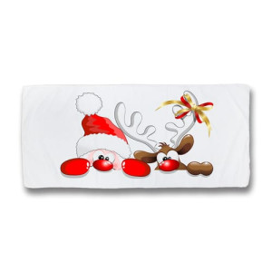 Коледна хавлиена кърпа джудже и елен Колаж