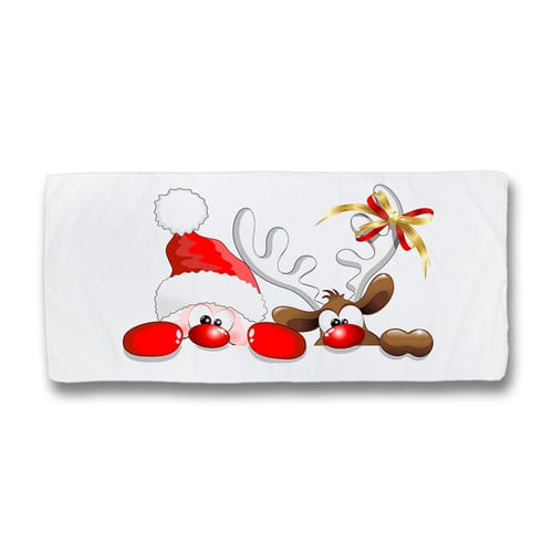 Коледна хавлиена кърпа джудже и елен Колаж Коледна хавлиена кърпа джудже и елен Колаж