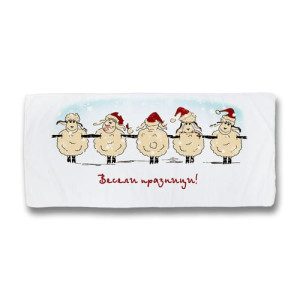 Коледна хавлиена кърпа Весели празници Колаж